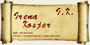 Irena Kosjer vizit kartica